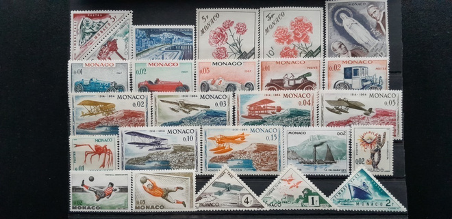 MONACO VANHEMPAA 1950-60 luku postimerkkejä * 25 kpl