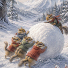 Maaoravien iso lumipallo - pikkukuva 1