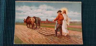 Vanha antiikki kortti, tyypillinen 1900 alun kuva
