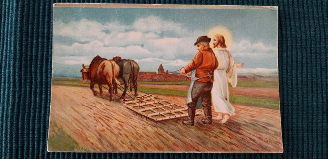 Vanha antiikki kortti, tyypillinen 1900 alun kuva
