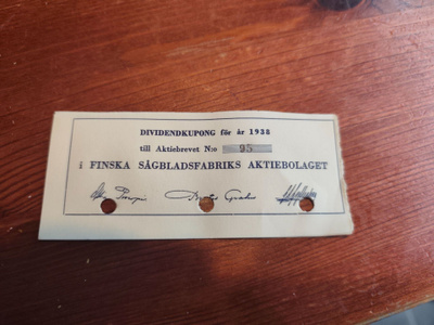 Finska Dågbladsfabriks Aktiebolaget v. 1938 osinkokuponki