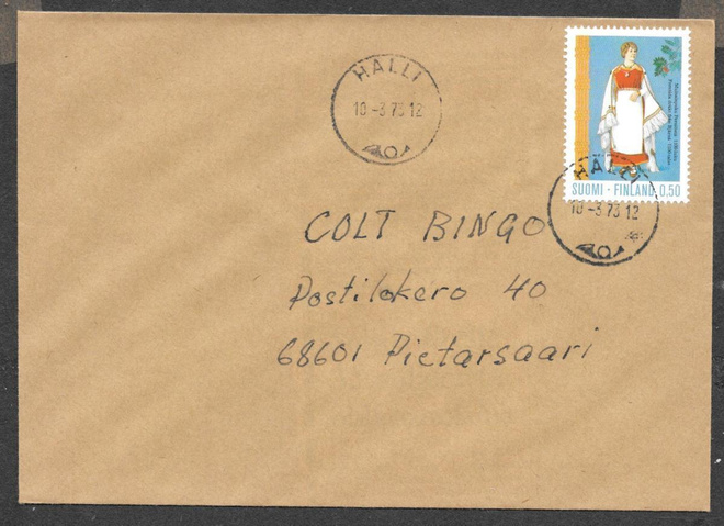Postilähetys - Kansanpuvut (LAPE 709) Halli 10.3.1973
