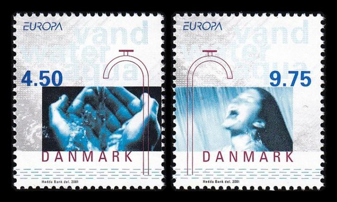Tanska 1277-8 ** Europa vesi (2001)