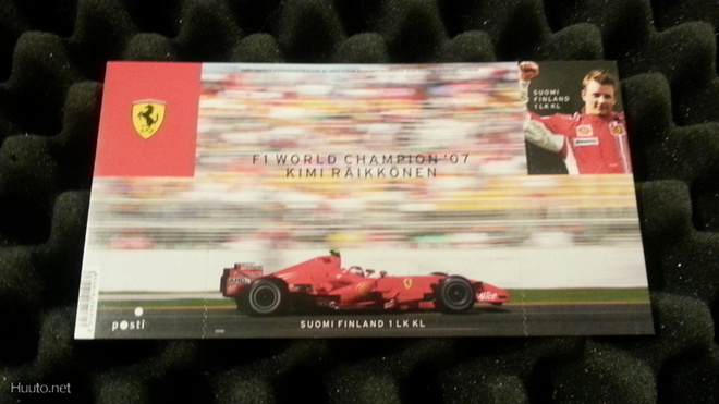 POSTIMERKKIARKKI - F1 Champion Kimi Räikkönen  ( 2008 )