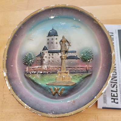 VANHA Seinätaulu Reliefi Viipuri 19201930-l ISO KOMEA