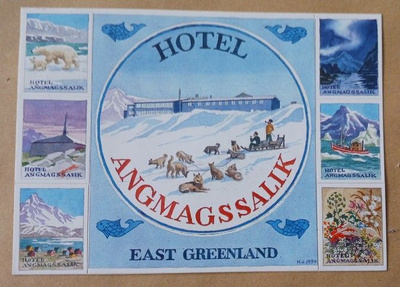 Grönlanti, hotelli Angmagssalik + monikuvatarrapk, p. 1958