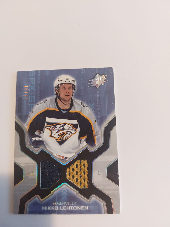 2006-07 SPx Spectrum #162 Mikko Lehtonen JSY /25