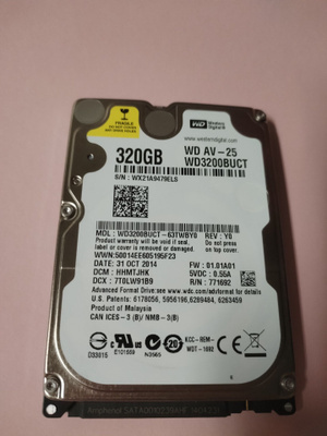 Kovalevy WD 320GB,kannettavaan tietokoneeseen.