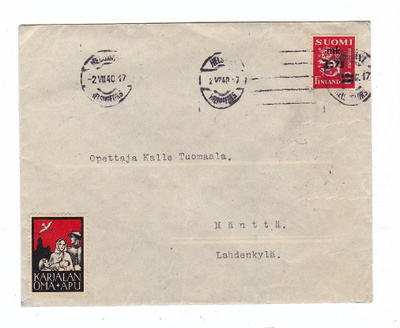 VANHA Kuori Karjalan Oma Apu Merkki 1940