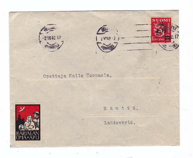 VANHA Kuori Karjalan Oma Apu Merkki 1940