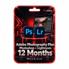 Adobe Photoshop + Lightroom 12 kk tilaus, lunastuskoodi - pikkukuva 1