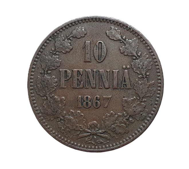 10 Penniä 1867 - Variantti 1.4 !?