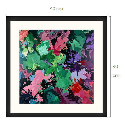 Uusi abstrakti Art Print paspis & kehys 40 cm x 40 cm