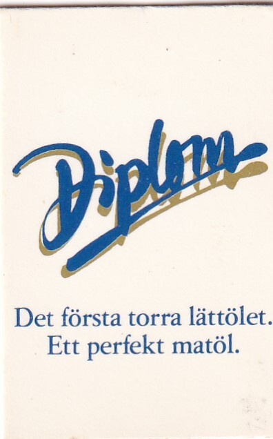 Diplom. Et perfekt matöl , Tulitikkuetiketti.  e174