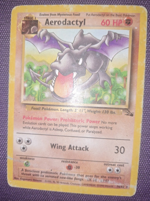 Aerodactyl 16/62 Fossil set RARE card