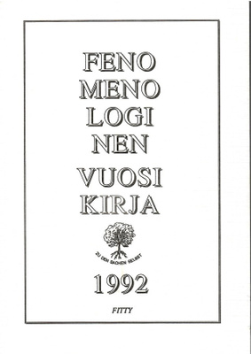 Juha Varto (toim.): Fenomenologinen vuosikirja 1992
