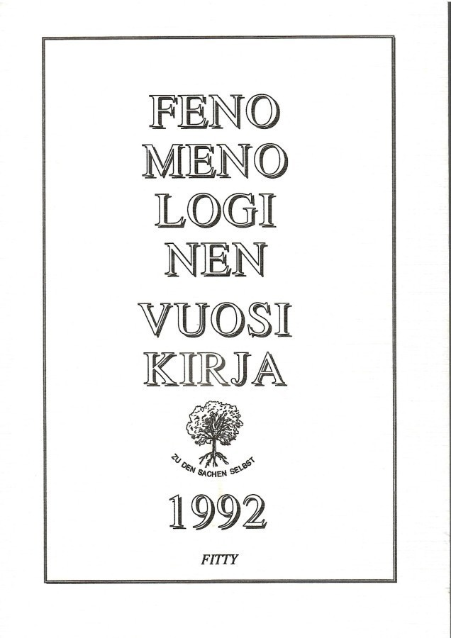 Juha Varto (toim.): Fenomenologinen vuosikirja 1992
