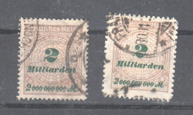 Saksa 1923 LaPe 322 A ja B  leimattuna