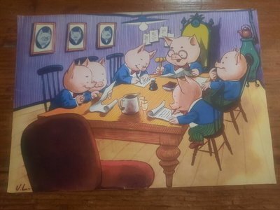 Kultapossukerho Säästävien porsaiden kerhotalossa...