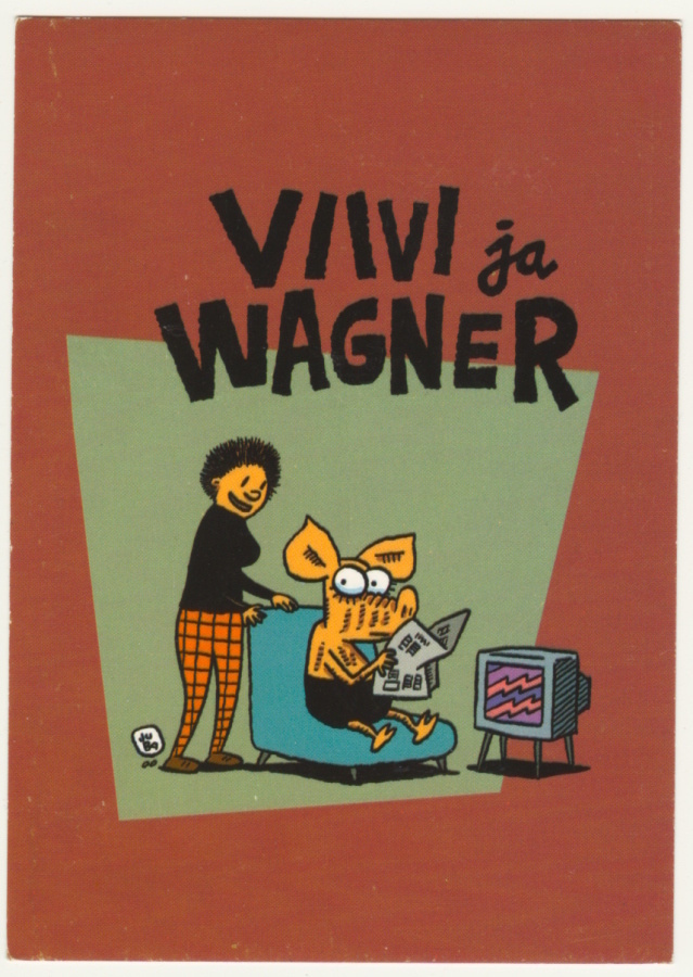 Viivi ja Wagner katselevat tv:tä postikortti