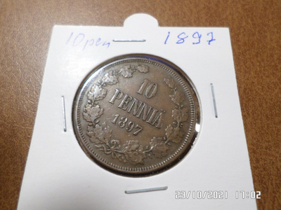 10 penniä 1897 rahakehyksessä kl 7 Hieno raha