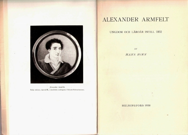 Alexander Armfelt: Ungdom & läroår intill 1832