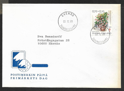 Postil. - Tub. 70+10p 1981 (LAPE 883) Ekenäs 3.12.1981
