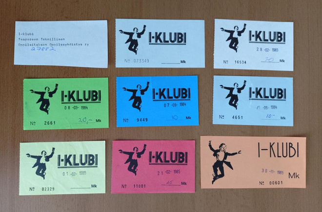 I-Klubi, pääsylippuja 1980-luvulta