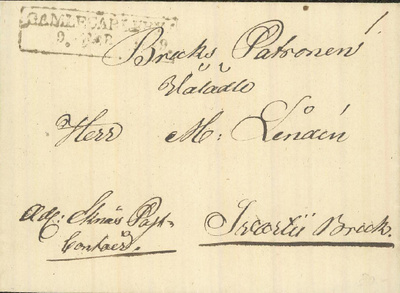 1849 kirje Kokkolasta Tammisaareen (ei sisältöä)