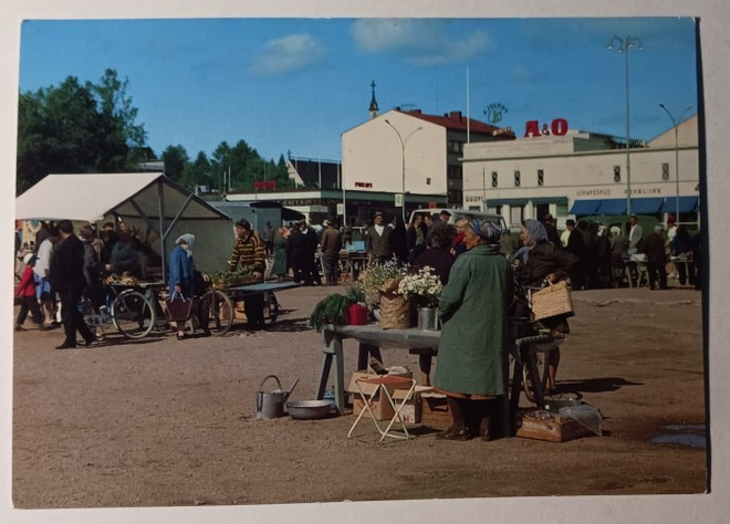 Kajaani, Kauppatori, torikauppaa, ympäristöä, ei p.