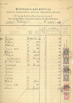 1911 ylöskantopäiväkirja: Vähäkyrö