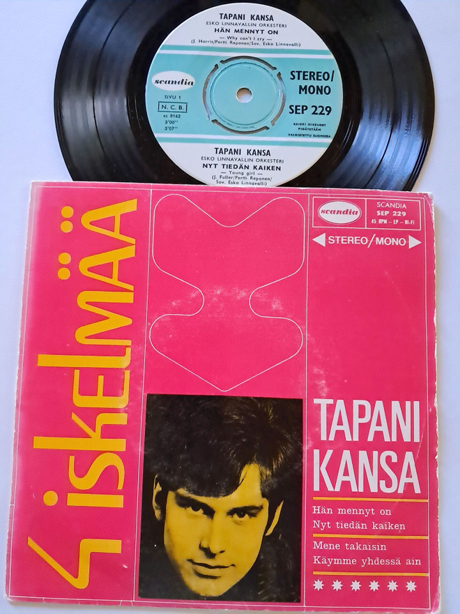 Tapani Kansa – 4 Iskelmää. EP SEP 229. V.1968