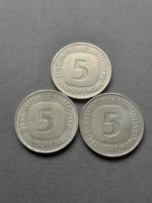 Saksa 5 MARK 1975 D,F,J