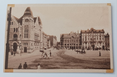 Helsinki, Rautatientori, hotelli Fennia, vossikka, ei p.