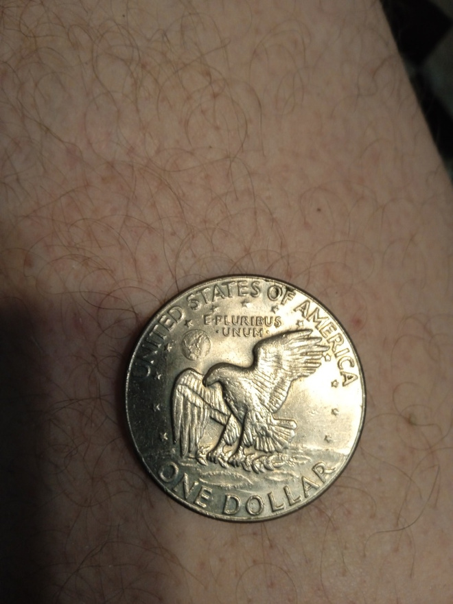 1974 EISENHOWER  1 DOLLARIN  HOPEINEN KOLIKKO