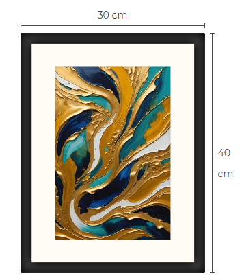 Uusi abstrakti Art Print paspis & kehys 30 cm x 40 cm