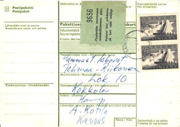 POSTOPAKETTIOSOITEK. KANNUS-KOKKOLA