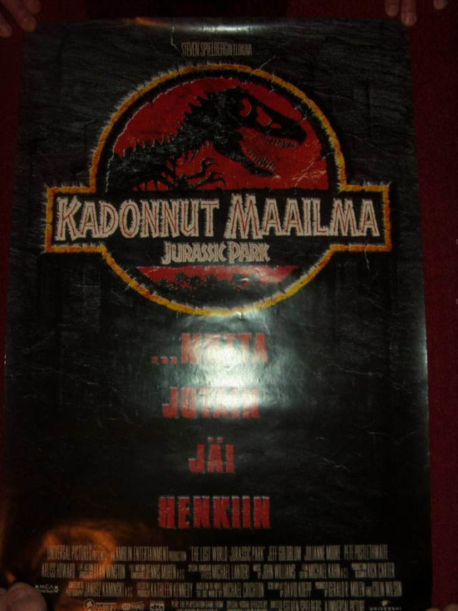 Kadonnut maailma; Jurassic Park-elokuvajuliste