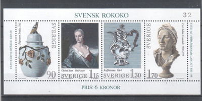 Ruotsi 1979 Rokokoo arkki postituoreena.