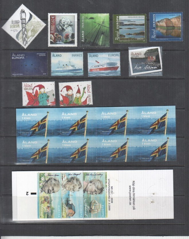 Ahvenanmaa 2009 vuoden merkit postituoreena