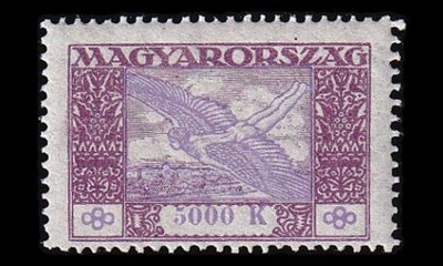 Unkari 387 ** Lentoposti 5000 Kr (1924)