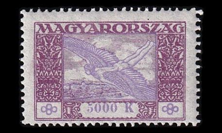 Unkari 387 ** Lentoposti 5000 Kr (1924)