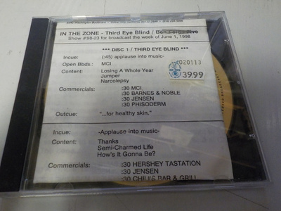 THIRD EYE BLIND - IN THE ZONE CD HARVINAINEN LIVE RADIOSHOW