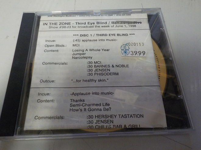 THIRD EYE BLIND - IN THE ZONE CD HARVINAINEN LIVE RADIOSHOW