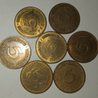 7 kpl Saksa 5 pfennig 1971-1983, 2 kuvaa - pikkukuva 2