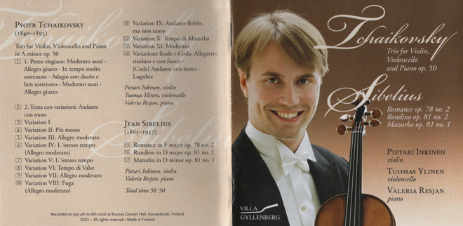 Pietari Inkinen, Ylinen, Resjan - 2006 - Tchaikovsky & Sibel