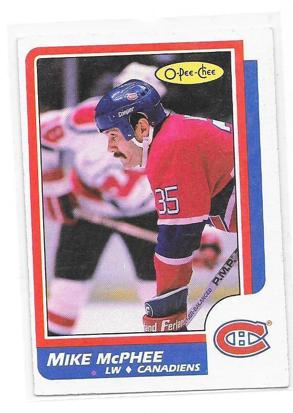 1986-87 OPC #221 Mike McPhee Montreal Canadiens