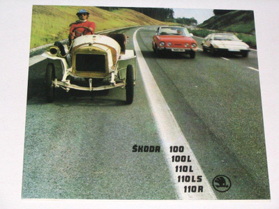1975 Skoda mallisto esite - 100 110 110R Coupe - KUIN UUSII