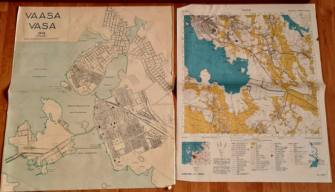 Vaasa – kaupunkikartta 1945 ja 1960