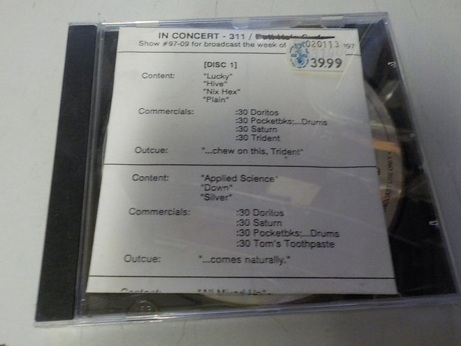 311 - IN CONCERT CD HARVINAINEN LIVE CONCERT  RADIOSHOW
